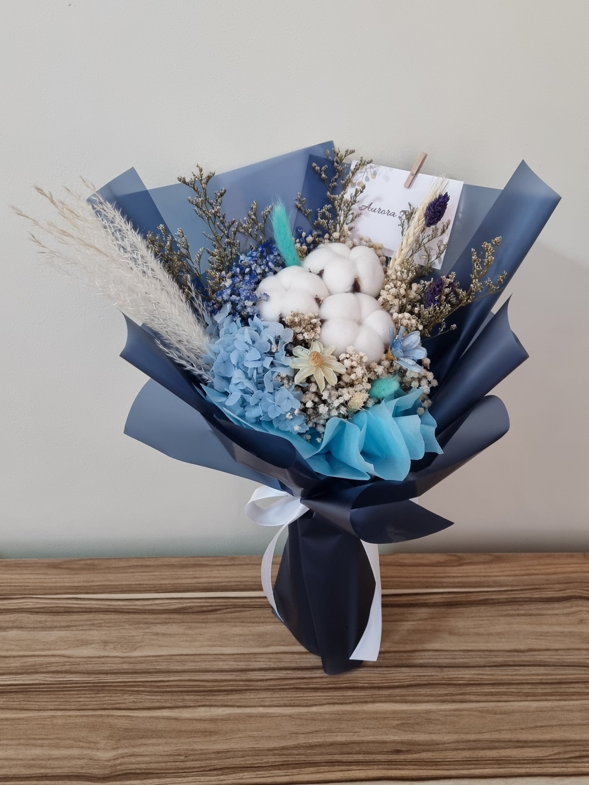 Blue flower preserved dried hydrangea cotton free delivery – Dawn Q. Floral  Design